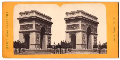 Stereo-Fotografie B. K., Paris, Ansicht Paris, Arc de Triomphe