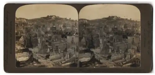 Stereo-Fotografie American Stereoscopic Co., New York, Ansicht San Francisco / CA., Ruinen von Chinatown nach Erdbeben