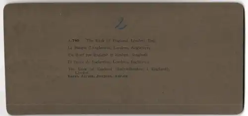 Stereo-Fotografie American Stereoscopic Co., New York, Ansicht London, geschäftiges Treiben an der Band of England