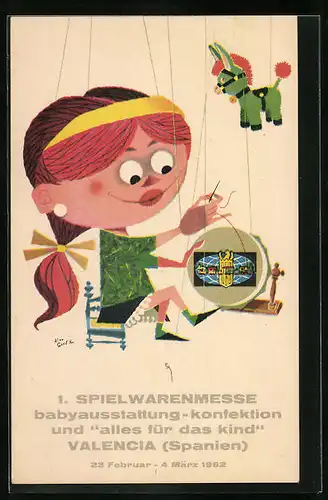 AK Valencia, 1. Spielwarenmesse 1962 und Alles für das Kind