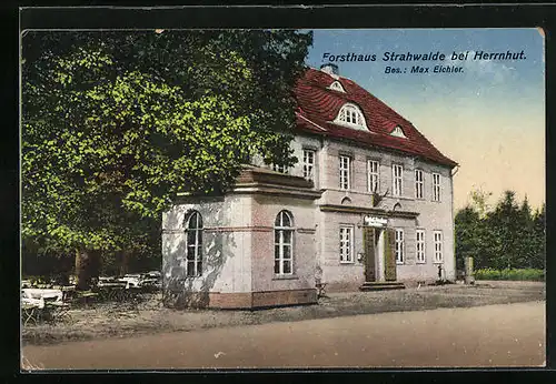 AK Herrnhut, Gasthof Forsthaus Strahwalde