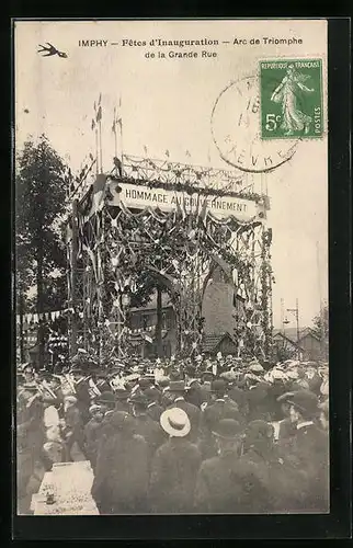 AK Imphy, Fétes d'Inauguration, Arc de Triomphe de la Grande Rue