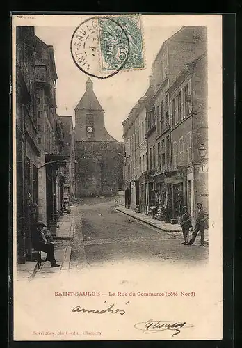 AK Saint-Saulge, La Rue du Commerceq