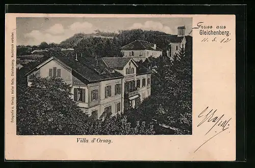 AK Gleichenberg, Blick auf die Villa d Órsay