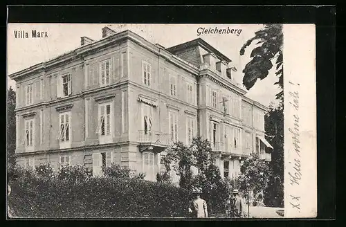 AK Gleichenberg, Besucher vor der Villa Marx