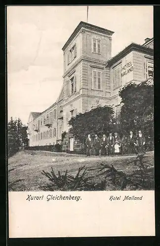 AK Gleichenberg, Hotel Mailand mit Bediensteten