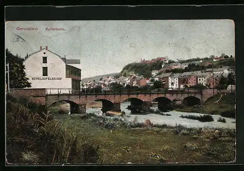 AK Gerolstein, Kyllbrücke mit Hotel-Eifeler-Hof