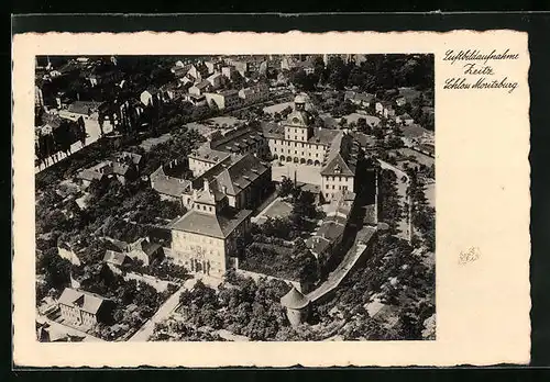 AK Zeitz, Fliegeraufnahme mit Schloss Moritzburg