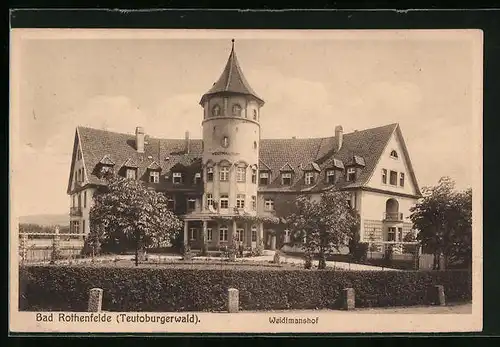 AK Bad Rothenfelde /Teutoburgerwald, Weidtmanshof mit Grünanlage