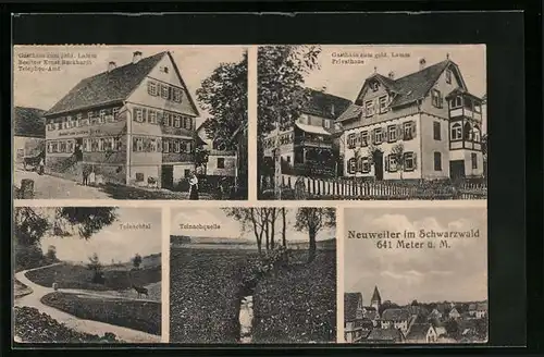 AK Neuweiler, Gasthaus zum goldenen Lamm und Privathaus