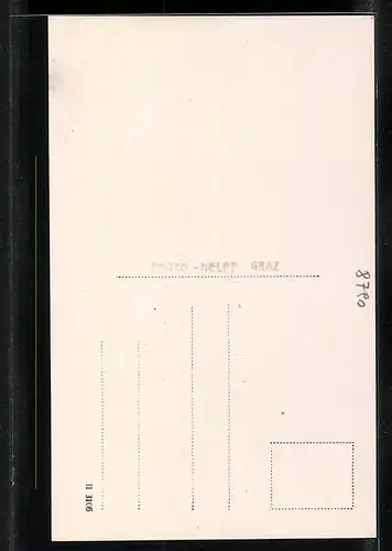 AK Eisenerz, Ort mit Schichtturm aus der Vogelschau