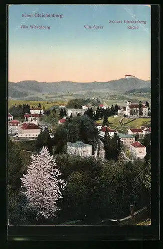 AK Gleichenberg, Schloss, Kirche, Villa Sues