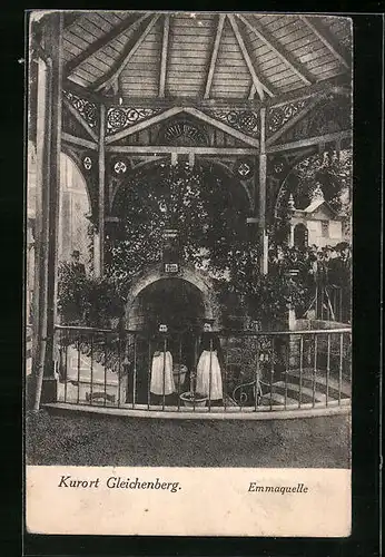 AK Gleichenberg, Zwei Frauen an der Emmaquelle