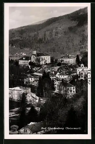 AK Bad Gleichenberg, Ort mit Bäumen