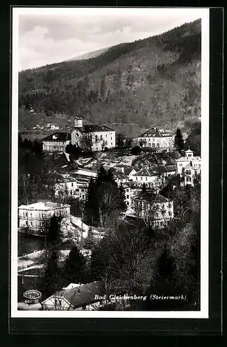 AK Bad Gleichenberg, Ortspartie vor Berghang