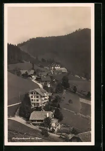 AK Heiligenschwendi bei Thun, Ortsansicht aus der Vogelschau