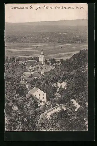 AK St. Andrä-Wördern, Ort mit Brücke