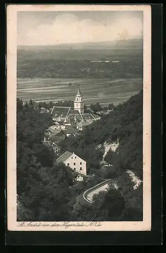 AK St. Andrä, Ort mit Brücke