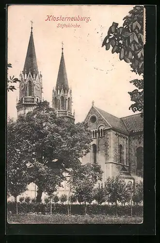 AK Klosterneuburg, Stiftskirche mit Doppelturm