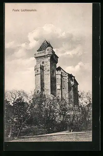 AK Maria Enzersdorf, Blick zur Feste Lichtenstein