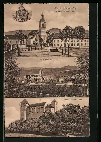 AK Maria Enzersdorf, Kirche, Veste Liechtenstein
