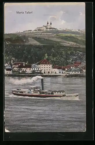 AK Maria Taferl, Dampfer vor dem Ort