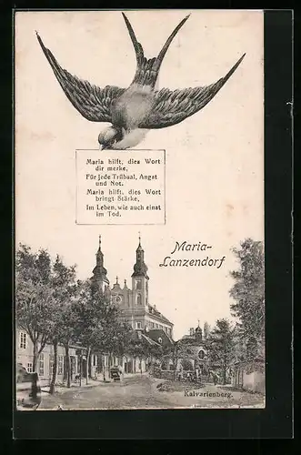 AK Maria Lanzendorf, Strasse auf dem Kalvarienberg