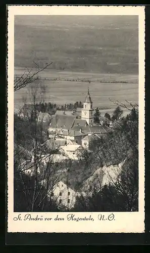 AK St. Andrä, Ort mit Kirche vor dem Hagetale