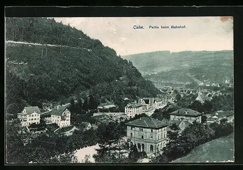 AK Calw, Ortspartie beim Bahnhof