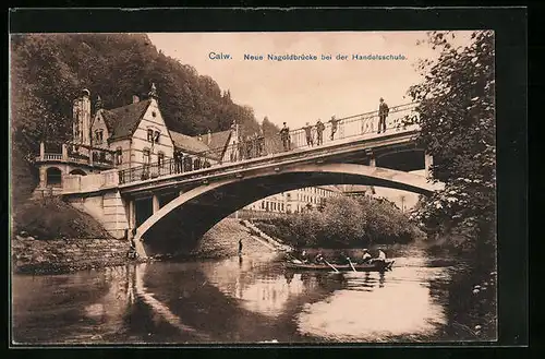 AK Calw, Neue Nagoldbrücke bei der Handelsschule