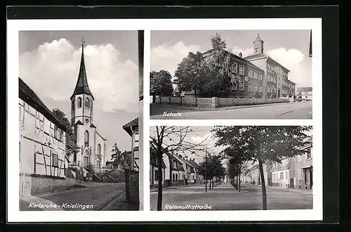 AK Karlsruhe-Knielingen, Schule, Reinmuthstrasse