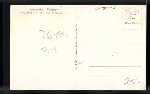 AK Karlsruhe, Strassenpartie am Forstamt