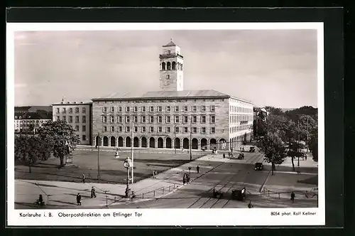 AK Karlsruhe i. B., Oberpostdirektion am Ettlinger Tor