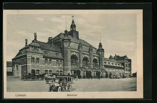 AK Lübeck, Strassenverkehr am Bahnhof