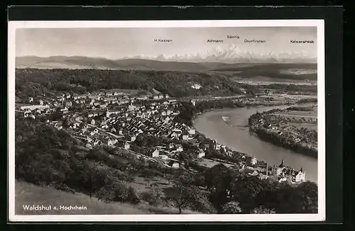 AK Waldshut a. Hochrhein, Ortsansicht aus der Vogelschau