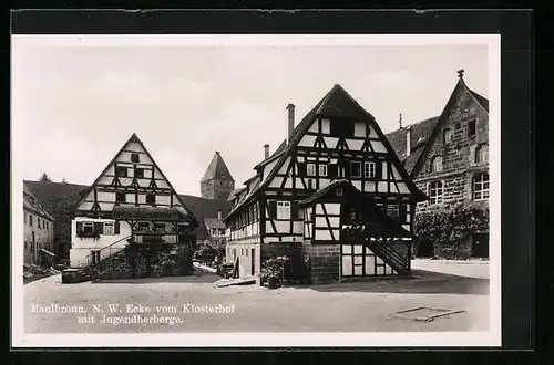 AK Maulbronn, Strassenecke vom Klosterhof mit Jugendherberge