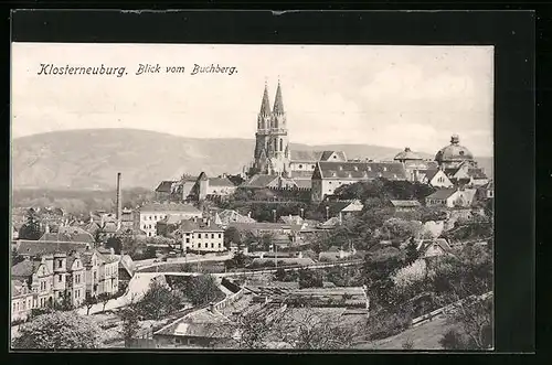 AK Klosterneuburg, Blick vom Buchberg auf die Stiftskirche