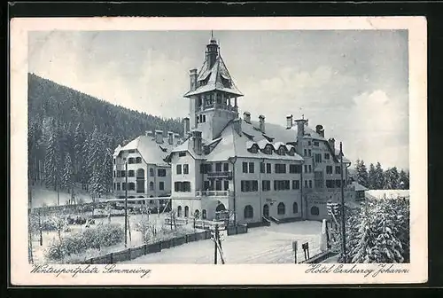 AK Semmering, Wintersportplatz mit Hotel Erzherzog Johann