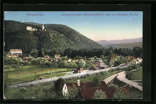 AK Seebenstein, Ortsansicht mit Bergschloss