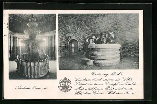 AK Baden b. Wien, Kaskadenbrunnen und Ursprungs-Quelle