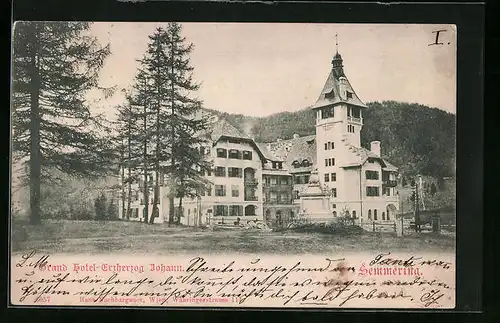 AK Semmering, Ansicht des Grand Hotels Erzherzog Johann