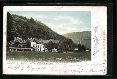 AK Baden b. Wien, Alte Krainerhütte im Grünen