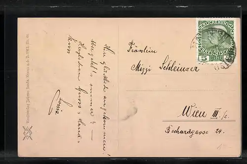 AK Mautern /Donau, Ortspartie mit Kirche