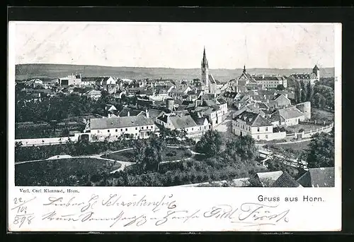 AK Horn, Ort mit Kirchturm