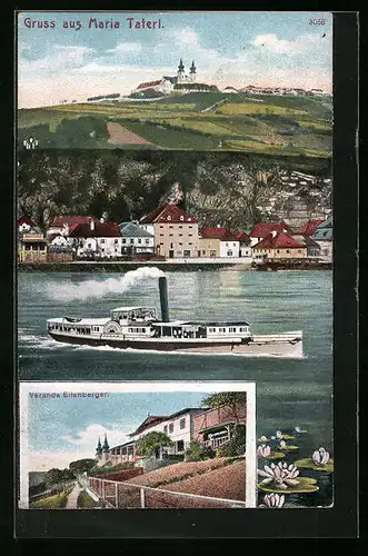 AK Maria Taferl, Kirche, Veranda Eilenberger, Dampfer