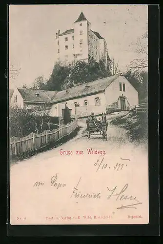 AK Wildegg, Pferdewagen vor einem Gehöft