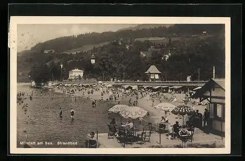 AK Millstatt am See, Strandbad mit Imbisscafé