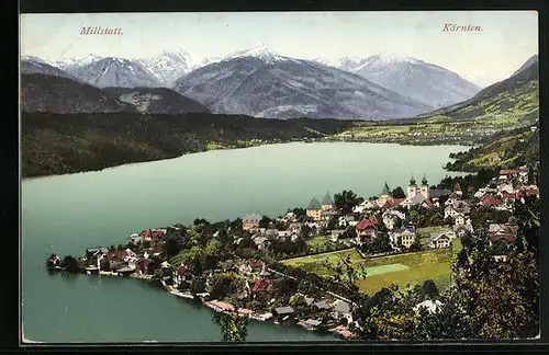 AK Millstatt am See, Ortsansicht aus der Vogelschau