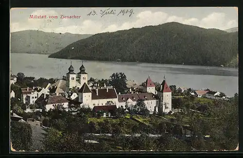 AK Millstatt am See, Ortsansicht vom Ziesacher
