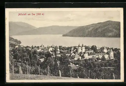 AK Millstatt am See, Ortsansicht aus der Vogelschau